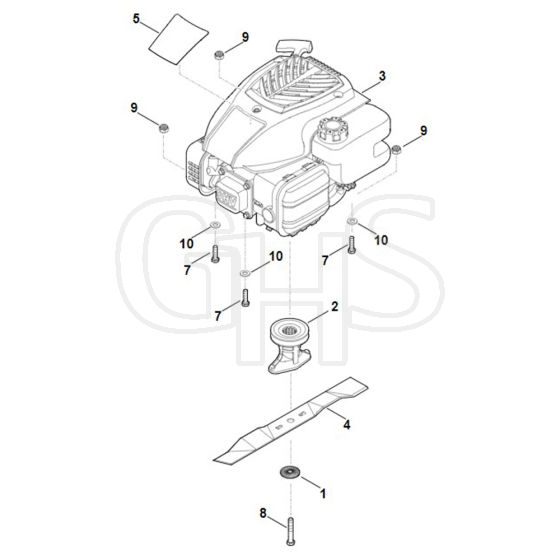 Stihl RM2.1 R - Engine, Blade - Parts Diagram