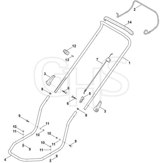 Stihl RM2.1 R - Handle - Parts Diagram