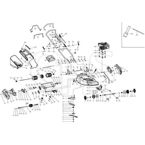 Cobra RM40SPB Lawn Mower Revised June 2020 Main Diagram GHS