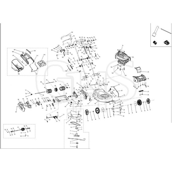Cobra RM433SPBI - Rear Roller Briggs Instart April 2018 Main Diagram