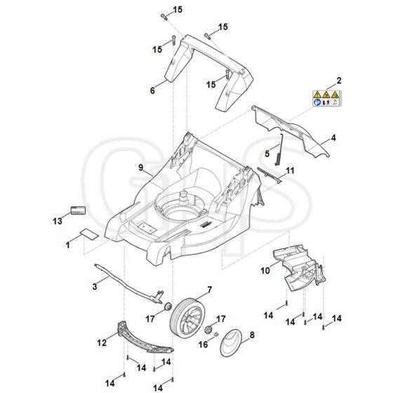 Stihl RM443.1 T - Housing, Front Axle - Parts Diagram