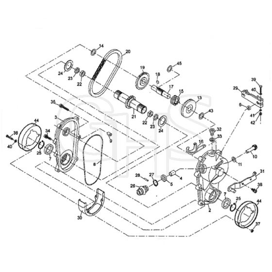 Cobra RM53SPHPRO - TN2160SXARHPROHS High Speed Rear Roller Gearbox Diagram