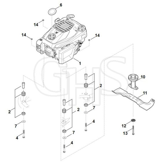 Stihl RM545.1 T - Engine, Blade - Parts Diagram