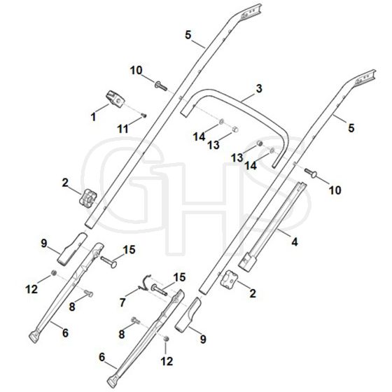 Stihl RM545.1 T - Handle Lower Part - Parts Diagram