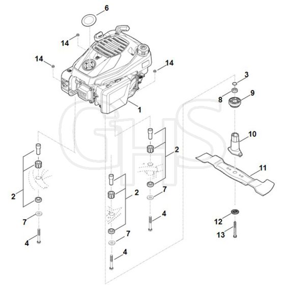 Stihl RM545.1 VM - Engine, Blade - Parts Diagram