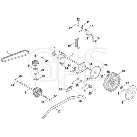 Stihl RM655.1 VS - Shaft, Gear Box - Parts Diagram