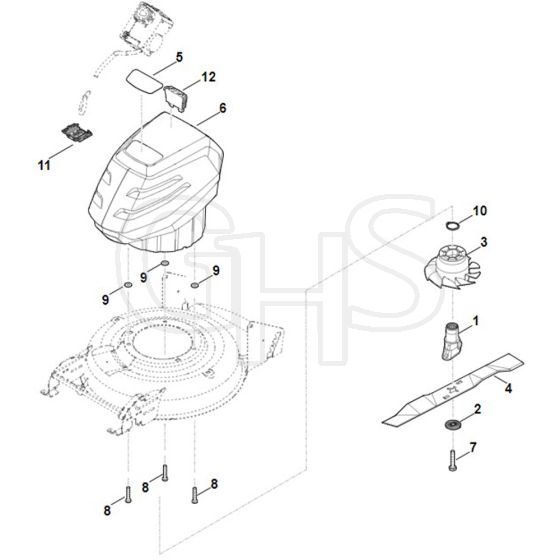 Stihl RMA2.1 RP - Engine, Blade - Parts Diagram