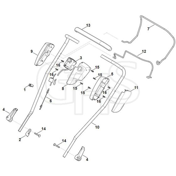 Stihl RMA2.1 RP - Handle Upper Part - Parts Diagram