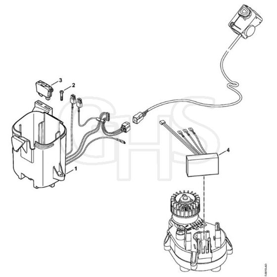 Stihl RMA410 C - Battery Holder, Electronic Module - Parts Diagram
