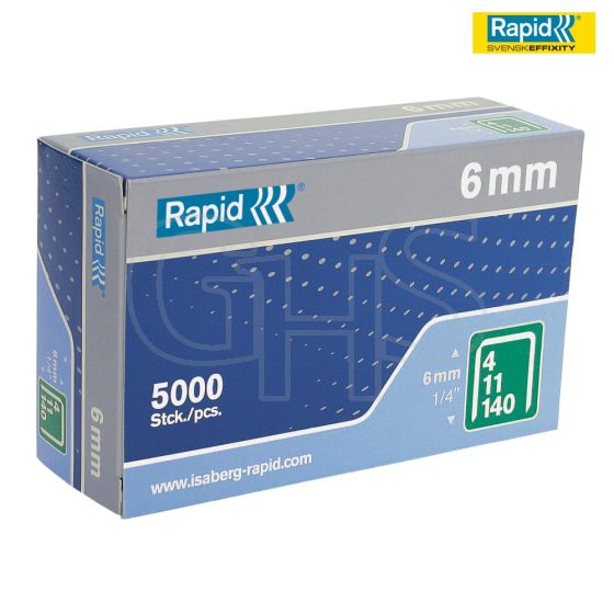 Rapid 140/6 6mm Galvanised Staples Box of 5000 - 11905711