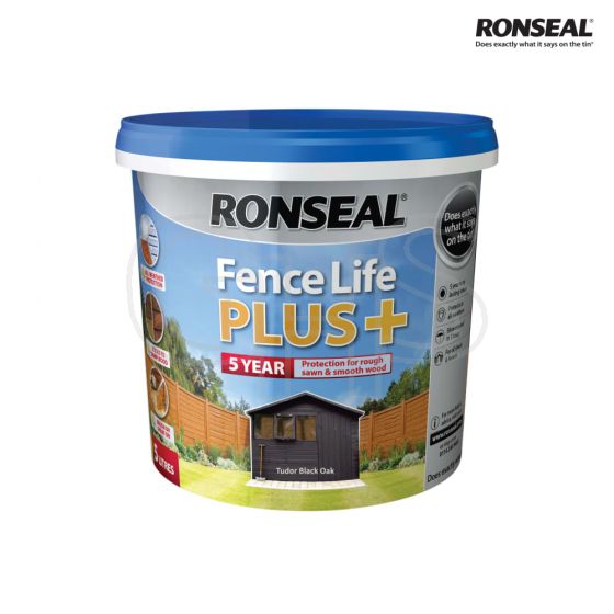 Ronseal Fence Life Plus+ Tudor Black Oak 5 Litre - 37630