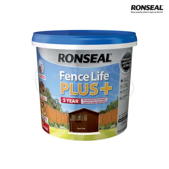 Ronseal Fence Life Plus+ Dark Oak 5 Litre - 37623