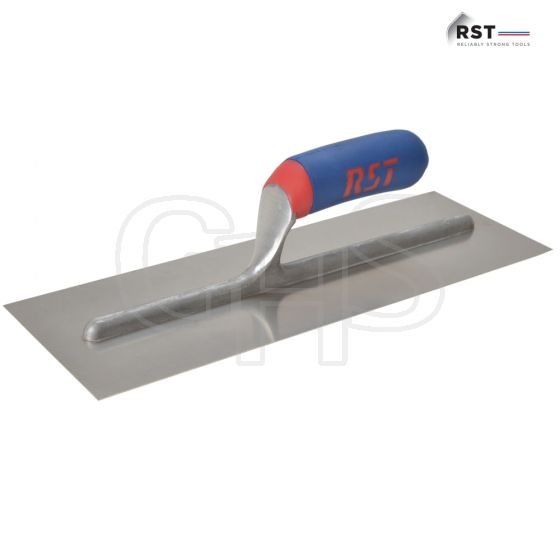 R.S.T. Plasterers Finishing Trowel Stainless Steel Soft Touch Handle 16 x 4in - RTR16SSD