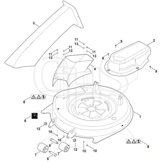 Stihl RT4082.0 - Mowing Deck Housing - Parts Diagram