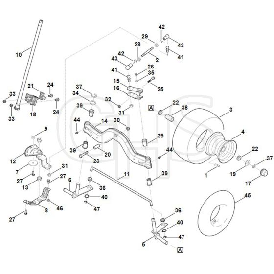 Stihl RT4082.0 - Steering, Front Wheel - Parts Diagram