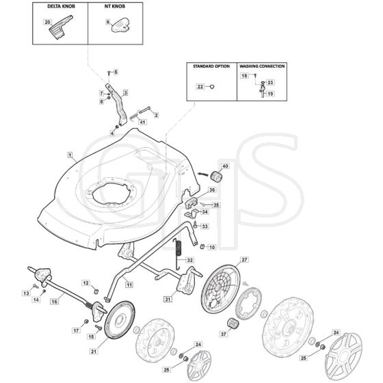 S510 PD BW 4S - 2021-2022 - 299533243/MTF - Mountfield Rotary Mower Deck Diagram