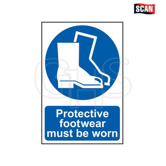 Scan Protective Footwear Must Be Worn - PVC 200 x 300mm - 16