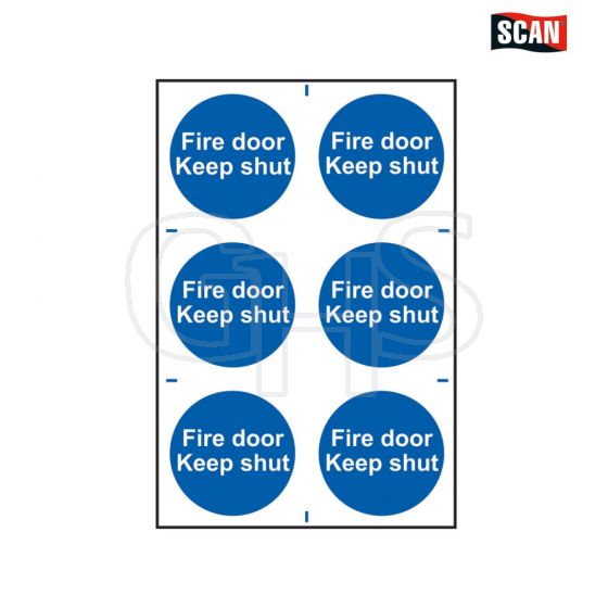 Scan Fire Door Keep Shut - PVC 200 x 300mm - 151