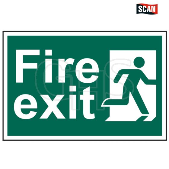 Scan Fire Exit Man Running Right - PVC 300 x 200mm - 1507