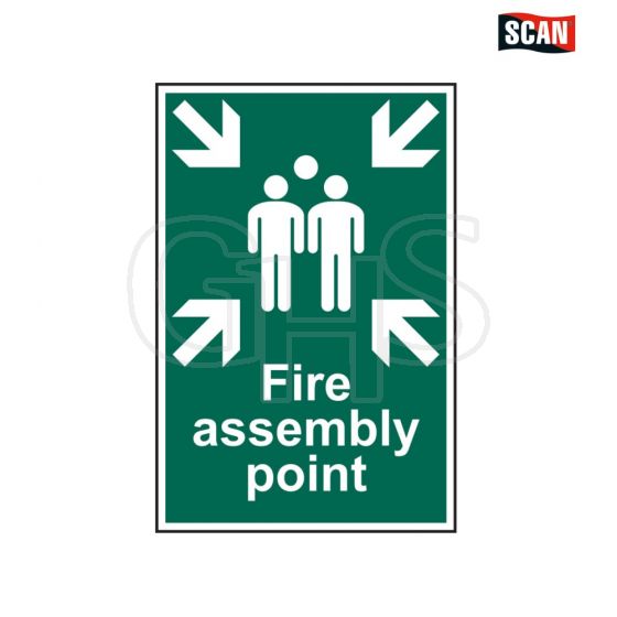 Scan Fire Assembly Point - PVC 200 x 300mm - 1541