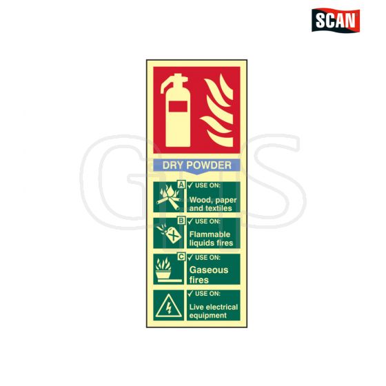 Scan Fire Extinguisher Composite - Dry Powder - Photoluminescent 75 x 200mm - 1593