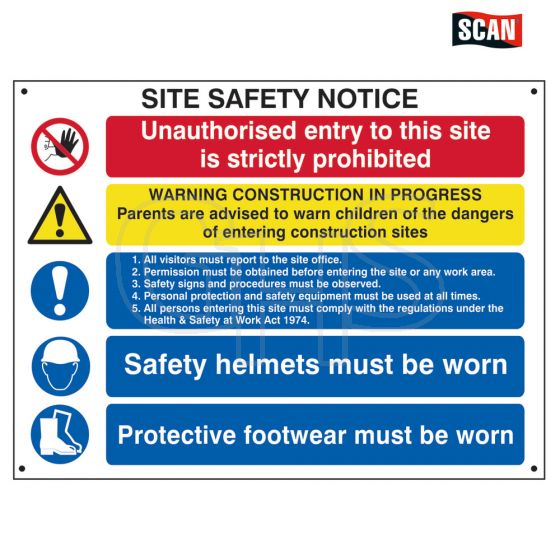 Scan Composite Site Safety Notice - FMX 800 x 600mm - 4550