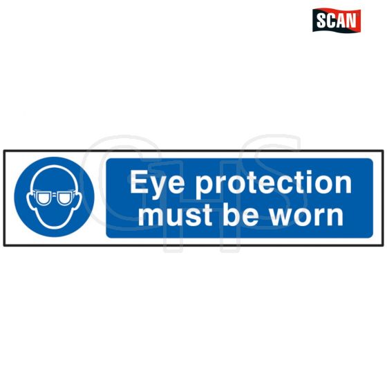 Scan Eye Protection Must Be Worn - PVC 200 x 50mm - 5001