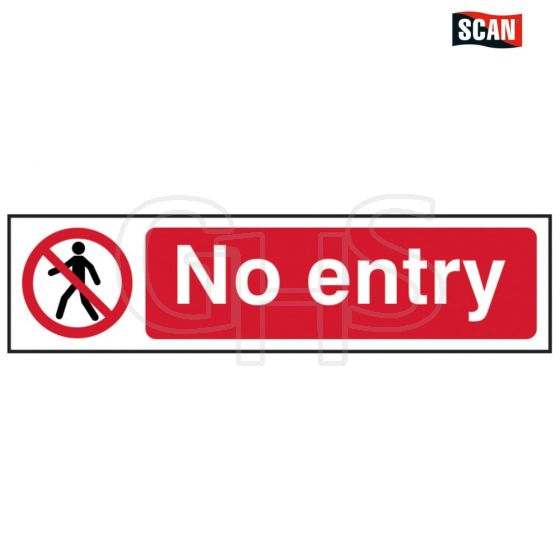Scan No Entry - PVC 200 x 50mm - 5052