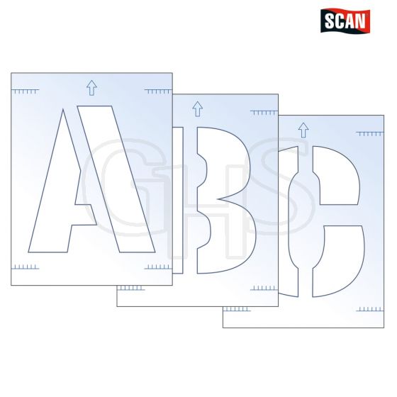 Scan Letter Stencil Kit 300mm - 9417