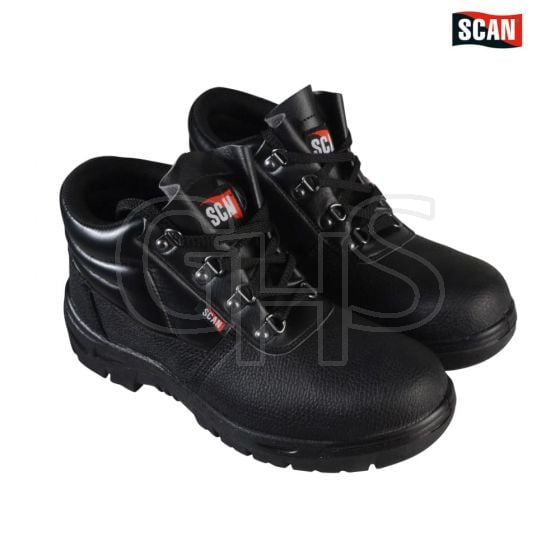 4 D-Ring Chukka Black Safety Boots UK 10 Euro 44 by Scan
