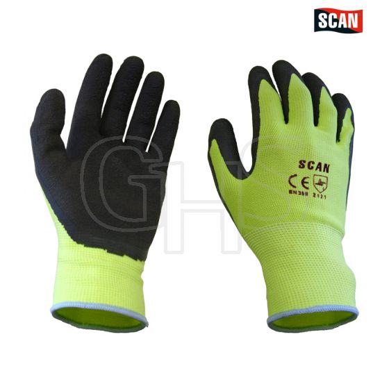 Scan Yellow Foam Latex Coated Glove 13g - XL - 2ARK49L-26