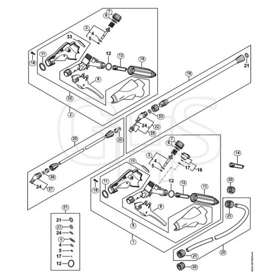 Genuine Stihl SG71 / D - Spray gun, Spray lance/wand