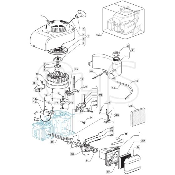 SL464 - HP454 - 2013 - 299174643/BQ - Mountfield Rotary Mower WBE0702 Engine Diagram