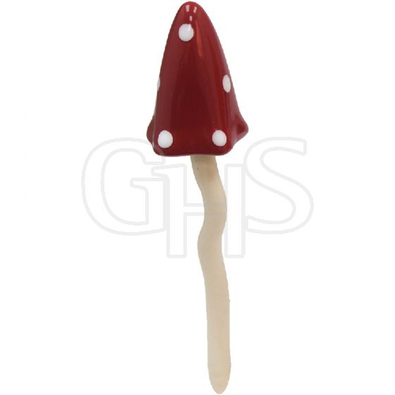 Primus Small Ceramic Red Polka Dot Tinkling Toadstool Stake - PT5011 - Limited Stock Left