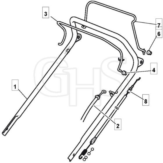 SP425 - 2011-2012 - 294435038/M10 - Mountfield Rotary Mower Upper Handle Diagram