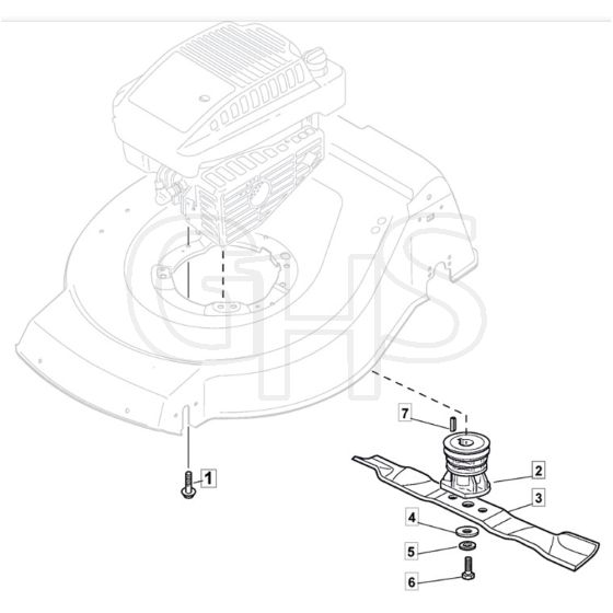 SP425 R - 2019-2021 - 299439038/M19 - Mountfield Rotary Mower Blade Diagram
