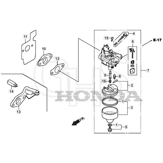 SP425 R - 2019-2021 - 299439038/M19 - Mountfield Rotary Mower Carburettor Diagram