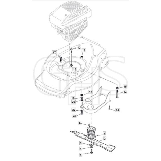 SP454 - 2013-2014 - 299294643/BQ - Mountfield Rotary Mower Blade Diagram