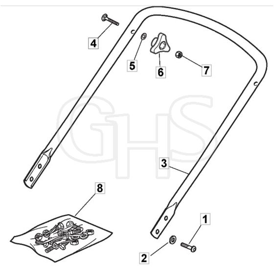 SP45 - 2014 - 299274648/M14 - Mountfield Rotary Mower Lower Handle Diagram
