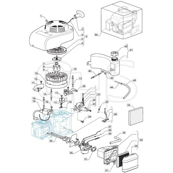 SP45 - 2014 - 299274648/M14 - Mountfield Rotary Mower WBE0702 Engine Diagram