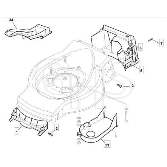SP45 - 2017-2018 - 299274648/M17 - Mountfield Rotary Mower Front Conveyor Diagram