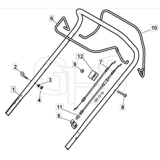 SP45 - 2017-2018 - 299274648/M17 - Mountfield Rotary Mower Upper Handle Diagram