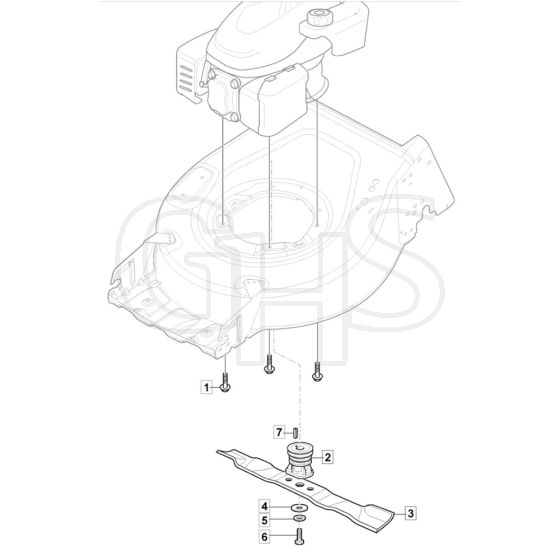 SP45 - 2020-2022 - 2L0482048/AMZ - Mountfield Rotary Mower Blade Diagram