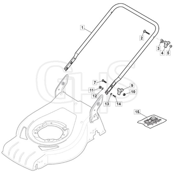SP460 PD - 2012-2013 - 295486123/MFR - Mountfield Rotary Mower Lower Handle Diagram