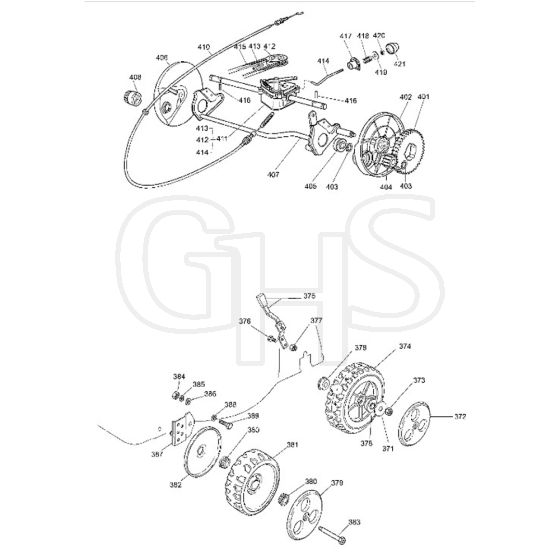 SP464 - 2005 - 293596023 - Mountfield Rotary Mower Wheels Diagram