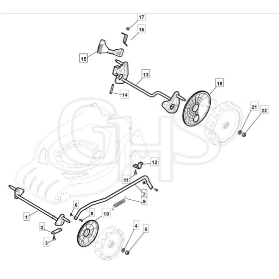 SP465 - 2014 - 295486833/MFR - Mountfield Rotary Mower Height Adjusting Diagram