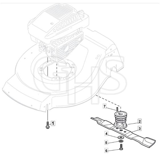 SP465 R - 2012-2013 - 299489038/M12 - Mountfield Rotary Mower Blade Diagram