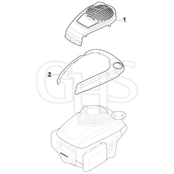 SP465 R - 2012-2013 - 299489038/M12 - Mountfield Rotary Mower Engine Cover Diagram