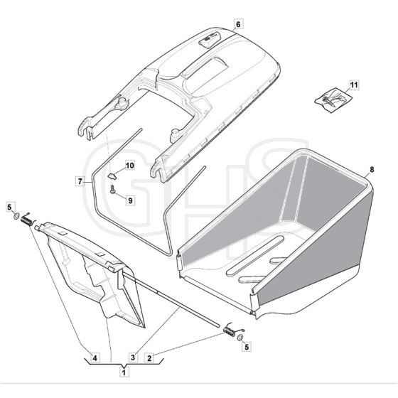SP465 R - 2012-2013 - 299489038/M12 - Mountfield Rotary Mower Grass Bag Diagram