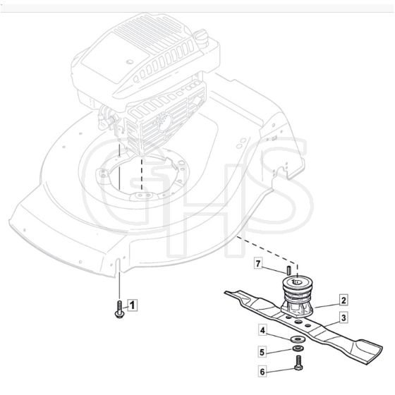 SP465 R - 2014 - 299489038/M14 - Mountfield Rotary Mower Blade Diagram